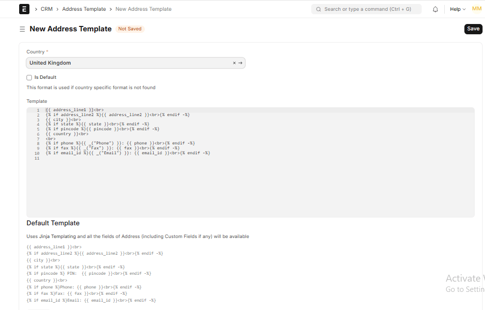 Address Template