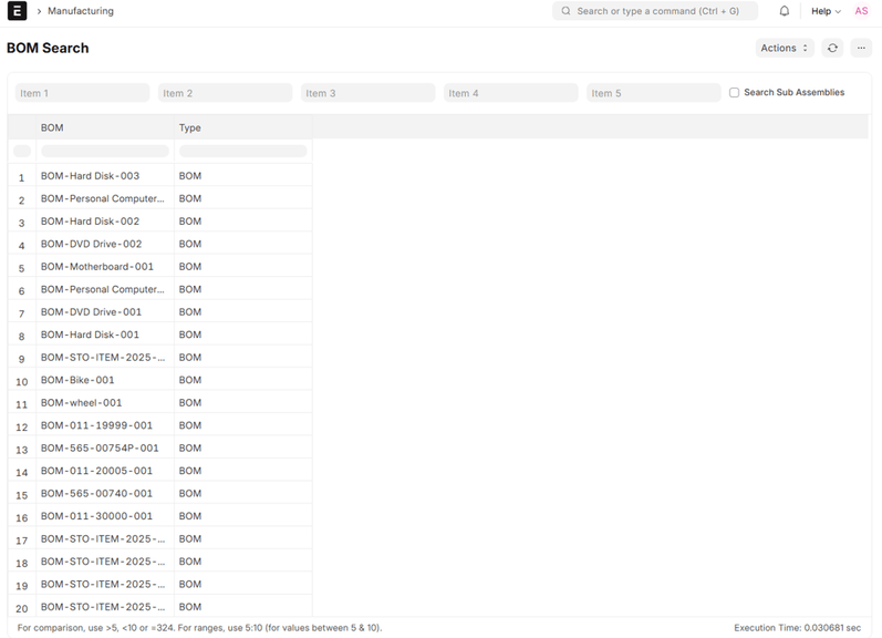 BOM Search