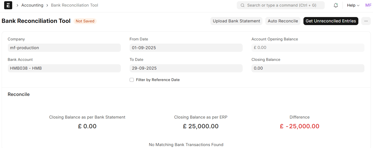 Bank Reconciliation Tool