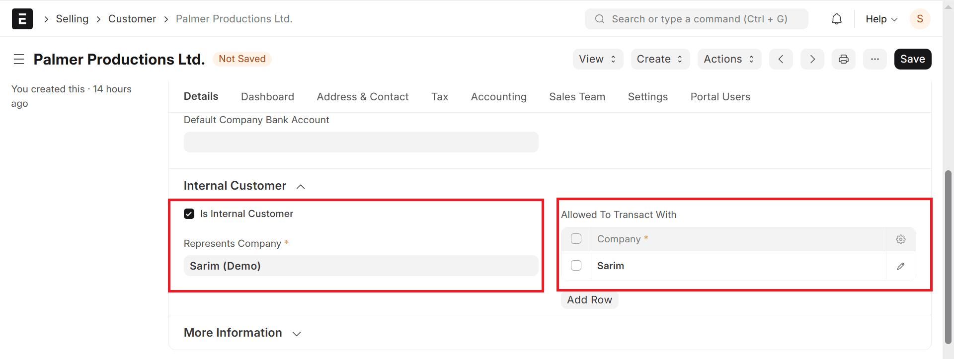 Inter Company Invoices