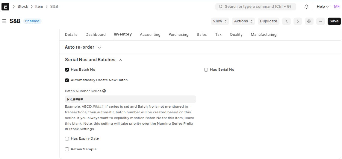 Managing Batch wise Inventory