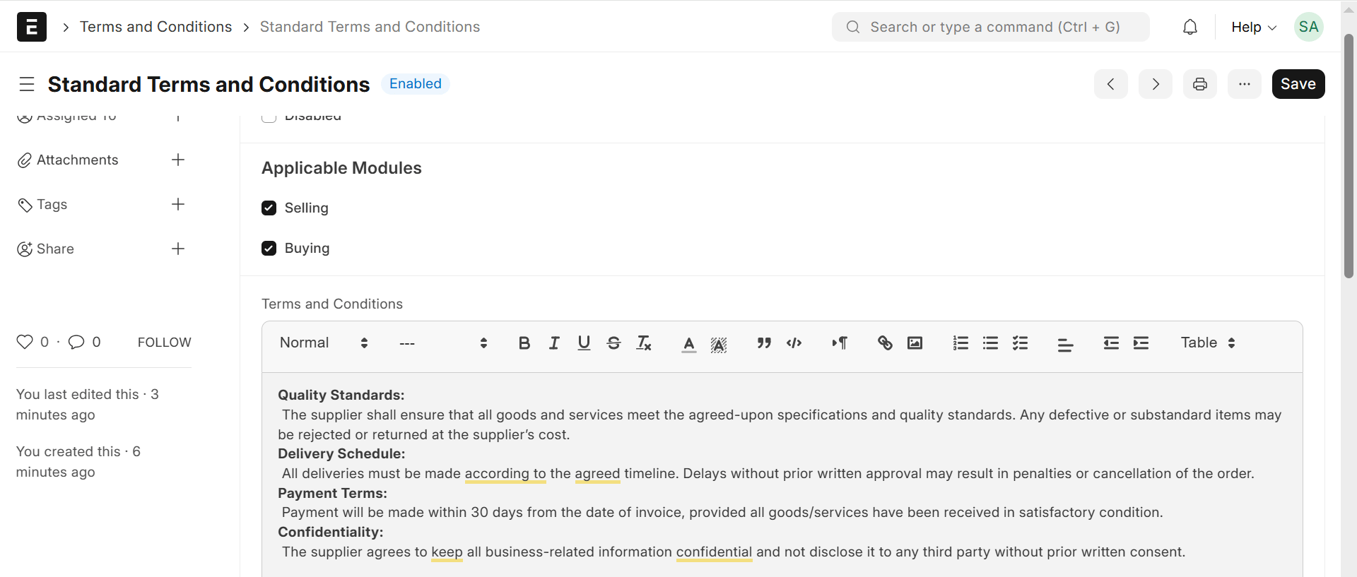 Terms and Conditions